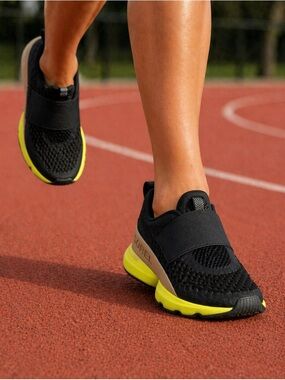 Sorel Black & Neon Yellow Slip-On Running Shoe